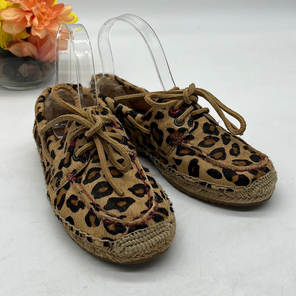 UGG Leopard Print Cow Hair Espadrille Size 6  style1007143. ESP2787